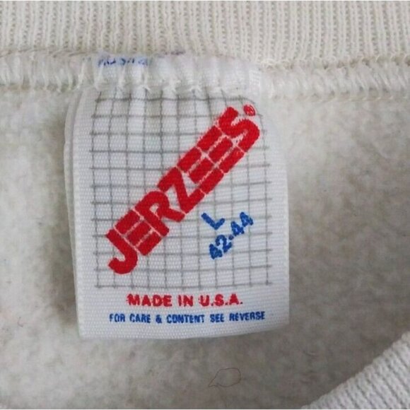 Vintage Jerzees Women's White Sweatshirt Merry Christmas Teddy Bear Design Large - Picture 5 of 8